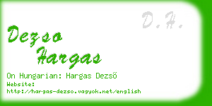 dezso hargas business card